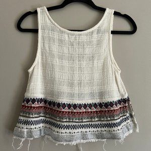 Embroidered Low Back Crop Top